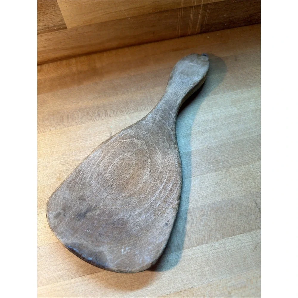 Vintage Primitive Wooden Curved Butter Paddle